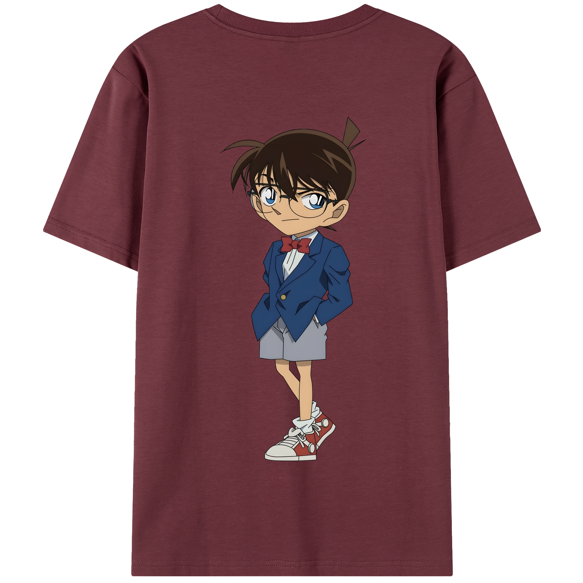 （画像用） 名探偵コナン 江戸川 コナン Detective Conan Conan Edogawa 綿100％半袖Tシャツ（背面プリント）